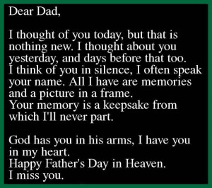 Dear Dad, I Thought Of You Today