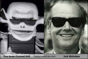 This Snow-Covered Grill Totally Looks Like Jack Nicholson