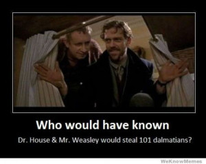 ... Would Have Known Dr House And Mr Weasley Would Steal 101 Dalmatians