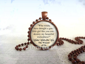 Wizard of Oz Book Quote Necklace Book Jewelry or Keychain - Wicked ...