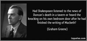 Had Shakespeare listened to the news of Duncan's death in a tavern or ...