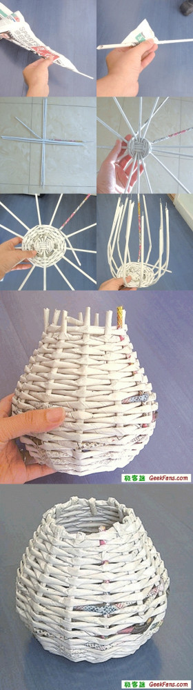 basket weaving with paper