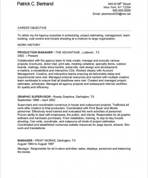 Resume Sample - MARKETING PRODUCTION MANAGER