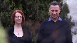 Ousted Prime Minister Julia Gillard and Craig Emerson at the Lodge ...