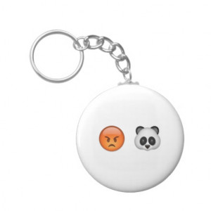 Orange Angry Panda Emoji Keychains