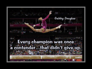 Gymnastics Poster Gabby Douglas Champion Gymnast Photo Quote Poster ...
