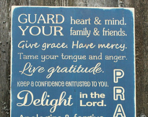 Guard Your Heart House Rules Family Rules Christian Wood Subway Sign ...