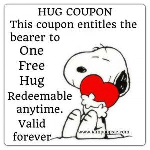 Snoopy Hug couponBirthday Hug