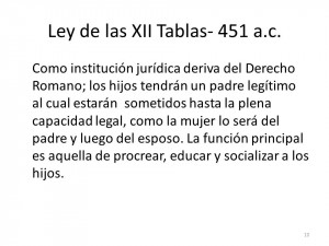 Ley de las XII Tablas- 451 a.c. Como institución jurídica deriva del ...