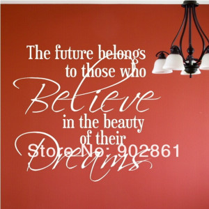 funlife]-FUTURE BELIEVE BEAUTY DREAMS decal wall art sticker quote ...