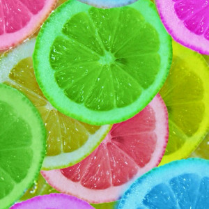 Lemons, Oranges or Limes soked in food color to pump up your punch!