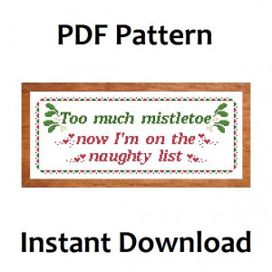 PDF Pattern Mistletoe Quote Cross Stitch INSTANT DOWNLOAD on Etsy, $5 ...
