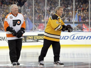 captains Bobby Clarke, a former Philadelphia Flyers great, and Bobby ...
