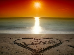 Beach Love Sunset - the sand love sunset at beach - Beach Love Sunset