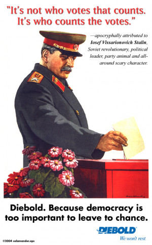 voting machine company, using original Soviet poster art of Stalin ...