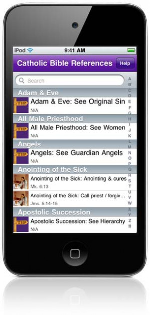 Catholic Bible References Sample Screen (In App, Tap Row To View ...