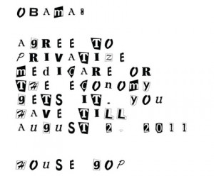 ... nothing but this ransom note and the following quotes. Via Politico