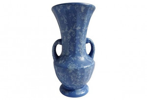1910-1950 RumRill Dutch Blue Stipled Vase from the US
