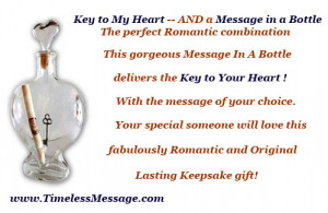 Key to My Heart -- AND a Message in a Bottle. The Perfect Romantic ...