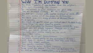 Why I'm dumping you'