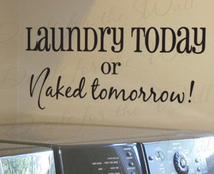 Laundry Today or Naked Tomorrow Funny Cleaning Clothes Room Mom Mother ...