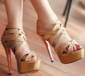 chunky high heels platform pumps summer red sole shoes woman fashion
