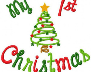 Baby GIRL Or BOYS 1st CHRISTMAS Bod ysuit- Embroidered Bodysuit-Cute ...