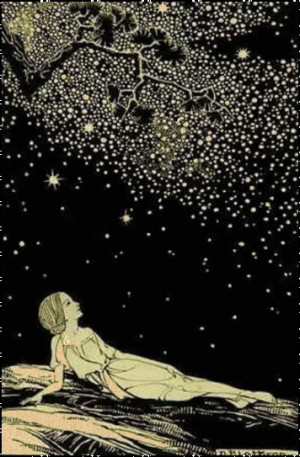 woman gazing at stars