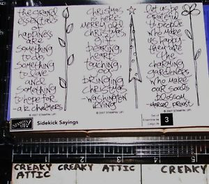 Details about STAMPIN UP SIDEKICK SAYINGS 3 RUBBER STAMPS CHRISTMAS