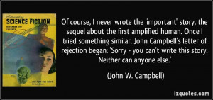 wrote the 'important' story, the sequel about the first amplified ...