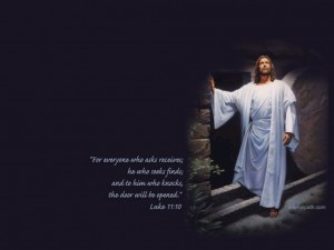 Bible Verse: Luke 11:10 Jesus Full Of Hope Wallpaper