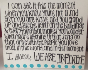 Perks of Being a Wallflower Canvas Quote ...