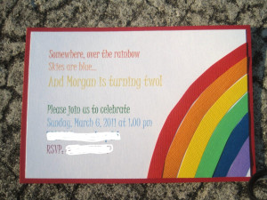 Rainbow Birthday Invitations