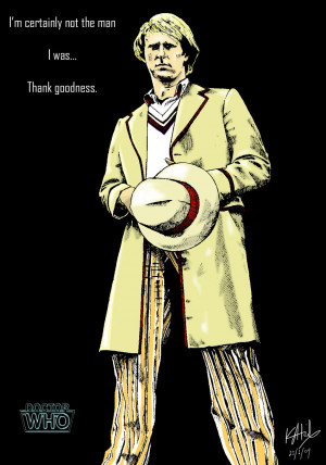 The Fifth Doctor - colour by The-13th-Doctor