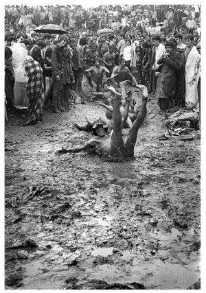 Having fun in the dirt! Woodstock, 1969.