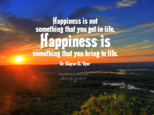 Happiness is not something that you get in life… Happiness Quotes