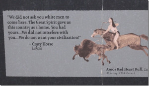 Crazy Horse quotation – part of Native American memorial.