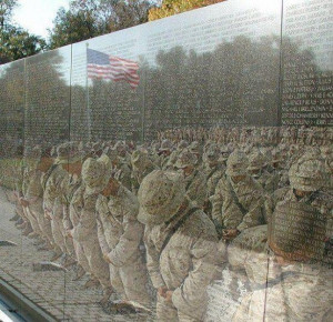 Fallen Soldiers Reflected on the Wall