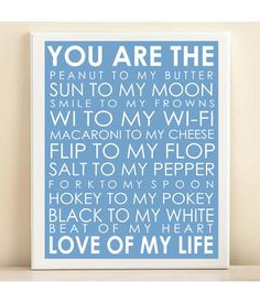 ... Quote Poster in Sky Blue - Wedding Engagement Baby Gift. $13.95, via