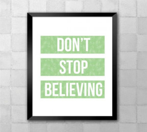 Journey Glee Don't Stop Believing Song Lyric Quote by LyricWall, $9.62
