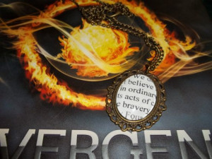 ... of bravery'' Book Quote Pendant Necklace Dauntless Allegiant Tris Four