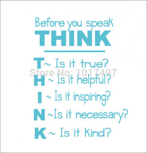School-Classroom-Vinyl-Wall-Quote-Decal-Sticker-Think-Before-You-Speak ...