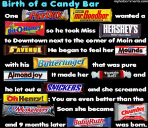 guess this one person had too much time so made a story about candy ...