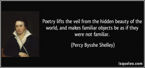 Poetry lifts the veil from the hidden beauty of the world, and makes ...