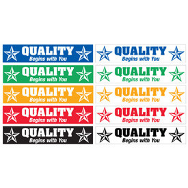 ... Themed Items > Safety Slogan Mirror Labels - Quality Begins With You