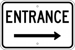 Entrance Sign with Arrow