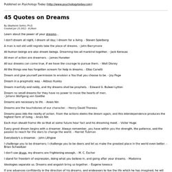 on dreams by learn about the power of your dreams