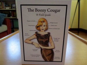Boozy cougar greeting card funny cougar by GreetingsfmSmugtown, $3.00