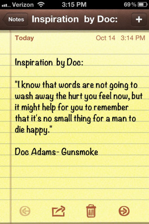 Doc Adams quote from Gunsmoke.