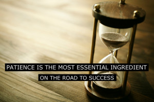 Patience Is The Most Essential Ingredient On The Road To Success